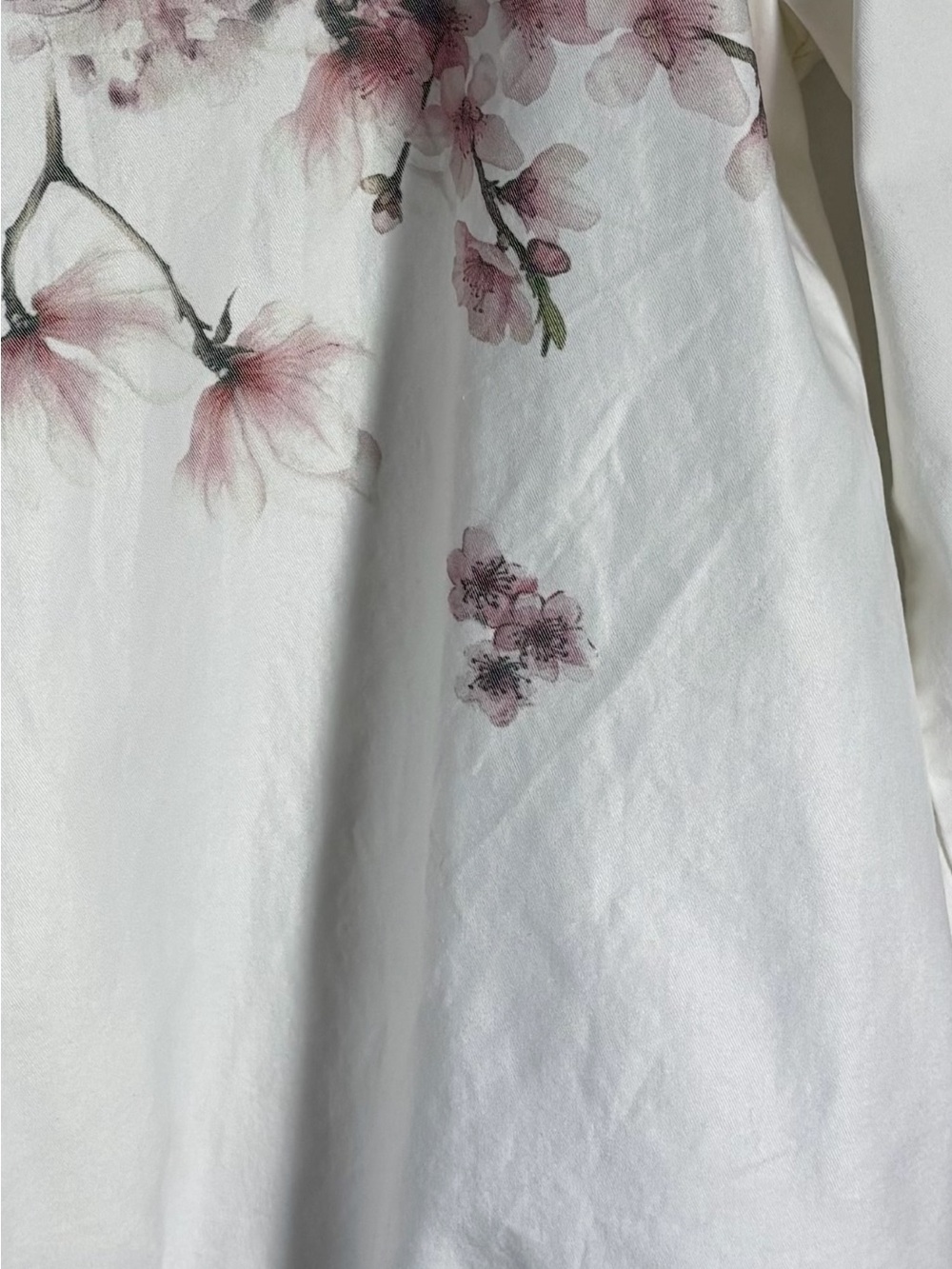 Made in Italy Cherry Blossom Cotton Blend Hooded Jacket White Est L - Picture 13 of 13